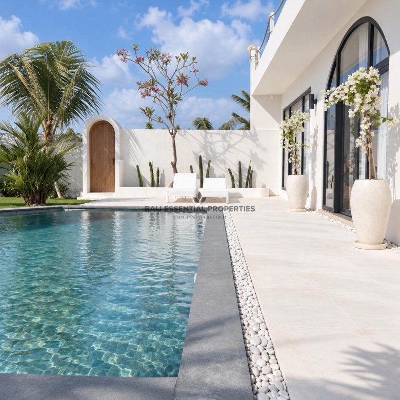luxury 2 bedroom villa with rooftop ocean view for rent in cemagi ak027